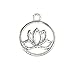 YYaaloa Pack of 50 Lovely Round 20mm Lotus Flower Charms Pendants DIY Antique Charms Pendant (50 Lotus silver)