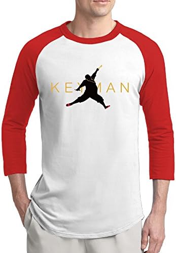 Man Dj Khaled Keyman Jump Post Logo Raglan 3/4 Length Sleeves Black Baseball Shirt