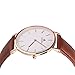Aurora Women's Metal Retro Casual Round Dial Quartz Analog Wrist Watch with Brown Leather Band-Rose Gold
