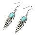 TS Women's Turquoise Mosaic Leaf Shaped Earrings