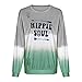 MmNote Women's Casual Comfortable Gradient Color Punk Rock Scoopneck Sweaters Originals Long Sleeve Hoodies