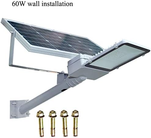 Solar Light LED Intelligent Outdoor Motion Sensor Security Light Wall Lamp Waterproof IP65 With Mounting Pole,60W-wallinstallation