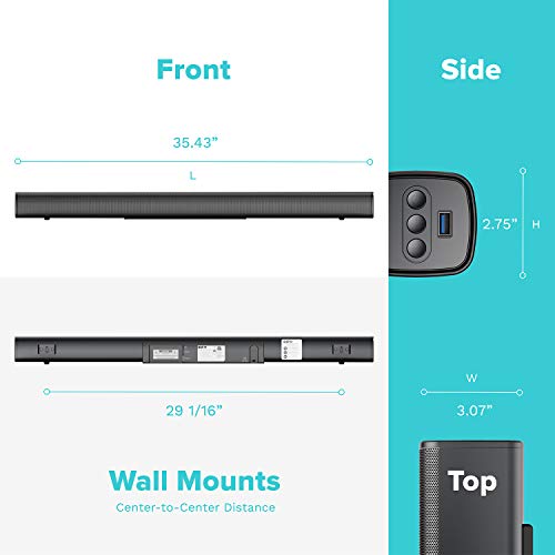 RIF6 Sound Bar - 35 Inch Home Theater TV Soundbar with LED Display, Dual Built-in Subwoofers and 4 Equalizer Settings… - Image 4