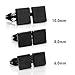 Men's 6~10mm Stainless Steel Studs Earrings Black Square Classic