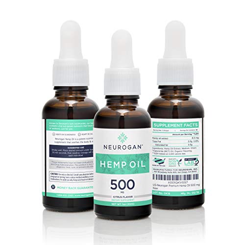 Neurogan Hemp Oil Supplement for Pain 500mg (1 Fl oz), Organic, Sleep Aid, Anti Anxiety and Inflammation, 3-Pack