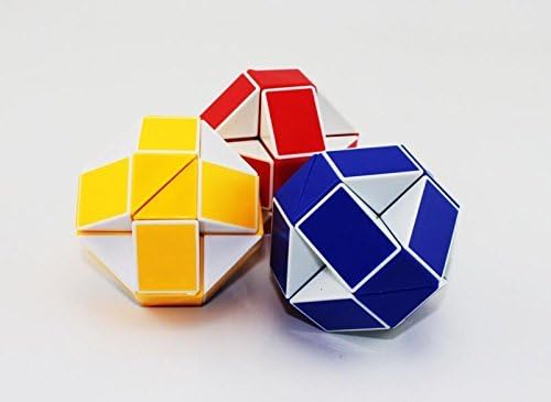 Amazon Naissant スネークキューブ 青 黄 赤 ブルー イエロー レッド 3色セット 約7cm ホワイトベース 青 赤 黄 脳トレ 学習ゲーム おもちゃ