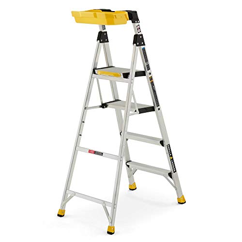 5.5 ft. Aluminum Dual Platform Heavy-Duty Hybrid Ladder (10 ft. Reach), 300 lbs. Capacity with Project Bucket