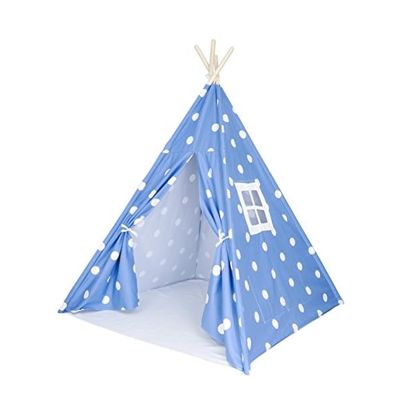 A Mustard Seed Toys Polka Dot Kids Teepee Tent Portable Cotton Canvas Tent With Carrying Case Large Spots Makes A Great Indoor Playhouse Discounttentsnova