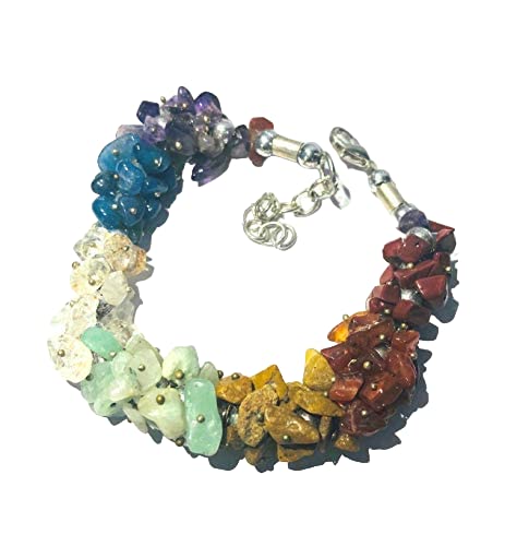 CRYSTALMIRACLE CHAKRA GEMSTONE BRACELET CRYSTAL HEALING MEN WOMEN GIFT FASHION HANDCRAFTED ACCESSORY PEACE POSITIVE ENERGY