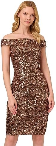 dur doux sequin rosette dress Dur Doux Sequins Rosette Dress In Brown - 40% Off