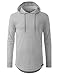 URBANCREWS Mens Hipster Hip Hop Basic Pullover Hoodie Shirt Hgray XLarge