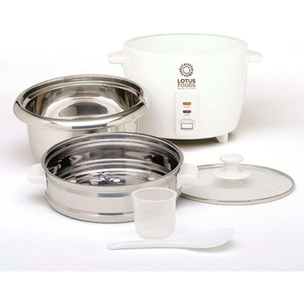 Gourmet Stainless Steel Rice Cooker Steamer, 12 Cup Capacity Grocery