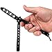 Butterfly Knife Trainer Practice Balisong Black Steel Unsharpened Knife - Grand Way K10-B