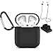 Yloves AirPods Case, Shockproof Protective Silicone Cover and Skin with Anti-Lost Airpods Strap/Airpods Holder for Apple Airpods (Black)