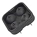 100% Food Grade Silicone Round Ice Ball Maker Trays Large (1.58X1.77 inch),Sphere Ice Cube Tray Mold for Whiskey Glasses,Black Set