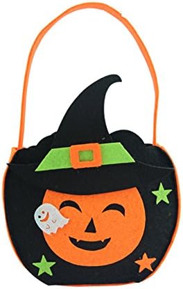 Halloween Bags Trick or Treat Candy Bags Theme Drawstring Gift Sacks for Halloween Presents Hatpumpkin 3Pcs