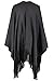 2LUV Women's Textured Shawl Poncho W/ Fringe Trim