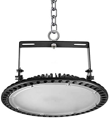 Chessleep UFO LED High Bay Lighting 300W, 30000LM 6000-6500K, Daylight White Ultra Thin LED Warehouse Lighting， IP65 Waterproof, Lighting for Workshop, Garage, Factory, Gym