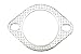 CarXX 2.5 Inch Exhaust Gasket 2-Bolt 62mm Flange High Temperature Graphite for Headers, Catback, Axleback (2 Pack)
