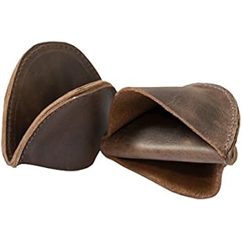 Hide & Drink Leather Pot Holder Mini Oven Mitt Oven Cooking Pinch Grips (2-Pack) Handmade Bourbon Brown