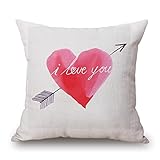 Tuscom Painting Sweet Heart Cushion Cover Pillow Case , Gift for Valentine's Day,Cotton Linen,18x18