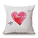 Tuscom Painting Sweet Heart Cushion Cover Pillow Case , Gift for Valentine's Day,Cotton Linen,18x18