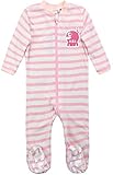Baby Girls' Footed Pajama - Zip Front 100% Cotton Stripe Sleeper 12M Sleep and Play
