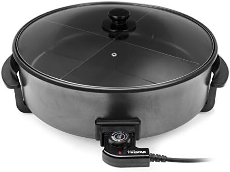 Tristar PZ-9145 Sauteuse électrique multifonction XXL, 40cm de diamètre, Thermostat réglable, 7.5 liters, Noir