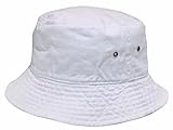 Short Brim Visor Cotton Bucket Sun Hat White Small/Medium