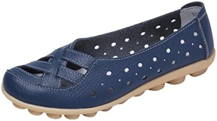 Dragon868 Women's Ladies Casual Loafer Flats, Soft Breathable Leather Leisure Peas Boat Shoes