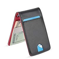 YOOMALL Leather Money Clip Wallet for Men RFID Blocking Minimalist Card Holder Slim Front Pocket Wallets