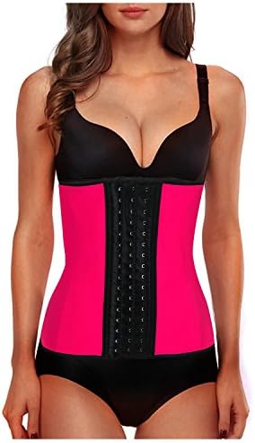 BodiFit Women's 9 Steel Bone Solid Latex Sports and Fitness Waist Trainer(LNG-SHP,PNK-XS)