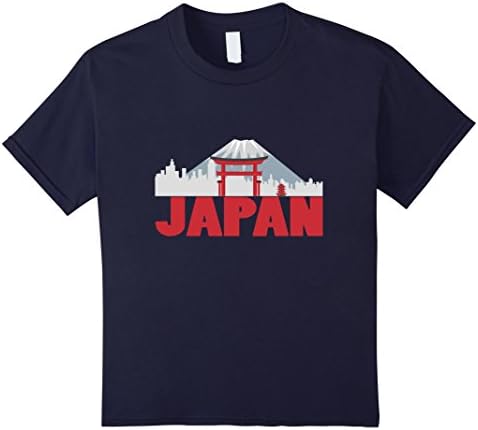 Kids Japan Skyline T Shirt Beautiful Asian Country Design 6 Navy