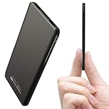 Triple USB Outputs Super Slim Power Bank Ultra Thin, Attom Tech 5000mAh Mini Portable Charger External Phone Battery Pack Small Dual USB Outlet, Emergency Phone Power Backup