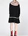 Mordenmiss Women's Daily Knitwear Spring Loose Sweater Dress (Large, Black)