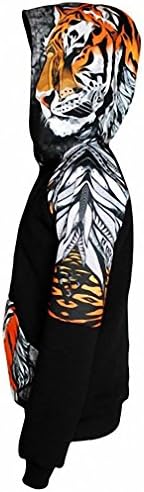 Pullover With Pockets Female Hoody 3D Animals Leopard Tiger Fox Harajuku Thickening Women Casual Tracksuit WS2849E Orange M