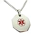 My Identity Doctor - Medical Alert Mens Womens Necklace with Pendant - Custom Engraving for Diabetes Warfarin Dialysis Stroke Pacemakers - 27in - 68.5cm Chain - Red