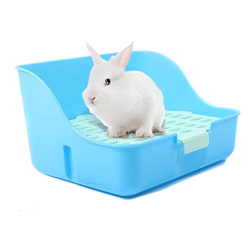 M-Aimee Square Potty Trainer Corner Litter Bedding Box Pet Pan for Small Animal/rabbit/guinea Pig/galesaur/ferret(Blue Color) - Thumbnail 3