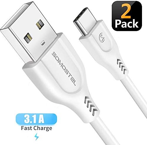 USB Type C Cable 2Pack, SOMOSTEL 3A USB C Fast Charging Cord (3.3ft) for LG Stylo 5 4 G6 G7 G8 G8X G9 V50 V40 ThinQ,Samsung Galaxy S10 S10+ S10e S20 Ultra S9 S8 S20+ Plus A10e Note 10 9 8 Fold,Moto G7