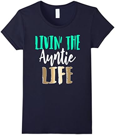 Womens Living The Auntie Life Cute Mermaid Colors Aunt Apparel Medium Navy