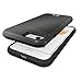 iPhone 7 Case, Bastex Hybrid Slim Fit Black Rubber Silicone Cover Hard Plastic Grey Brushed Metal Design Kickstand Case with Hidden Credit Card Slot for Apple iPhone 7