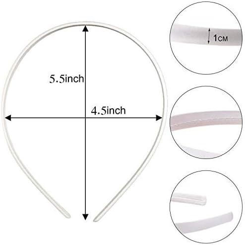 Candygirl 20 Pieces 1cm Satin Headband Girls Alice Band Girl Women DIY Colourful Ribbon Covered Hairbands - Image 3