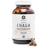 Neurogan Organic Chaga Mushroom Capsules - Wild Harvested, USDA Organic Chaga Powder in 120 Capsules - Energy & Immune System Booster, Potent Antioxidant for Youthfulness - Vegan, Non-GMO, Gluten free