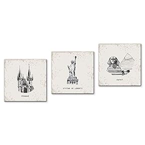 Canvas Wall Art Vintage Building Painting...