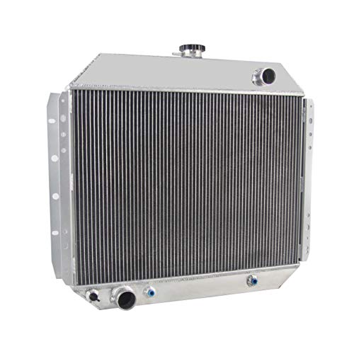STAYCOO 52MM 3 Row Core Aluminum Radiator +2X12" Fan W/Shroud for Ford F100 F150 F250 F350 Bronco Pickup 1966-1979