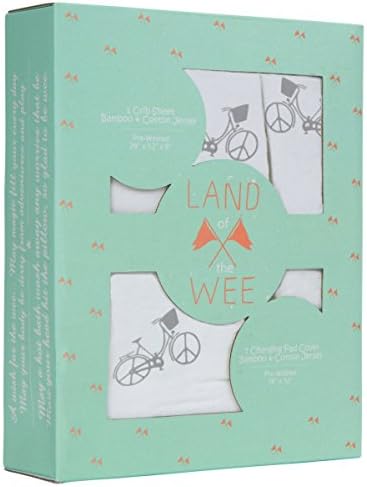 Baby Crib Sheet (White &amp; Grey) + FREE Changing Table Pad Cover | Luxury Blend of Extra Soft Bamboo &amp; Cotton Jersey Knit | Unisex Crib Bedding Set For Girls &amp; Boys | Standard Crib &amp; Toddler Mattresses