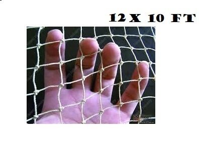 Kriwin Anti Bird Agro Net with Nylon Ropes for Easy Tying (White, 12X10 ft /120 sq feet)