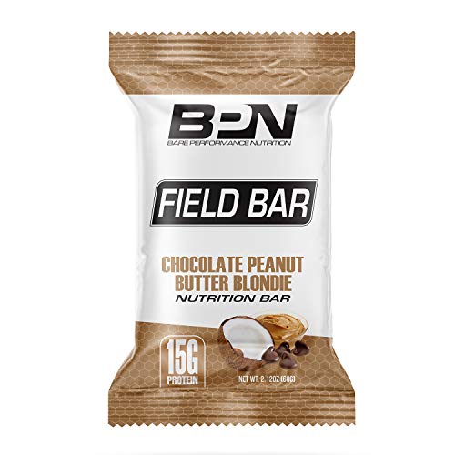 Bare Performance Nutrition, Field Bar, High Protein Bar, Nutrition Bar, Made with Whole Ingredients, Naturally Sweetened, Peanut Butter, Contains Coconut (12 Bars, Chocolate Peanut Butter Blondie) - Thumbnail 3