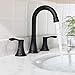 Parlos 2-Handle 8 inch Widespread Bathroom Faucet with Valve and Pop Up Drain Assembly and cUPC Faucet Supply Hoses, Matte Black,13653