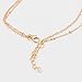 Zealmer Gold Tone Triangle Pendant Double Layer Necklace With Adjustable Chain For Women